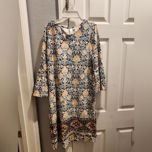 Tacera Womens Long Sleeve Floral Dress